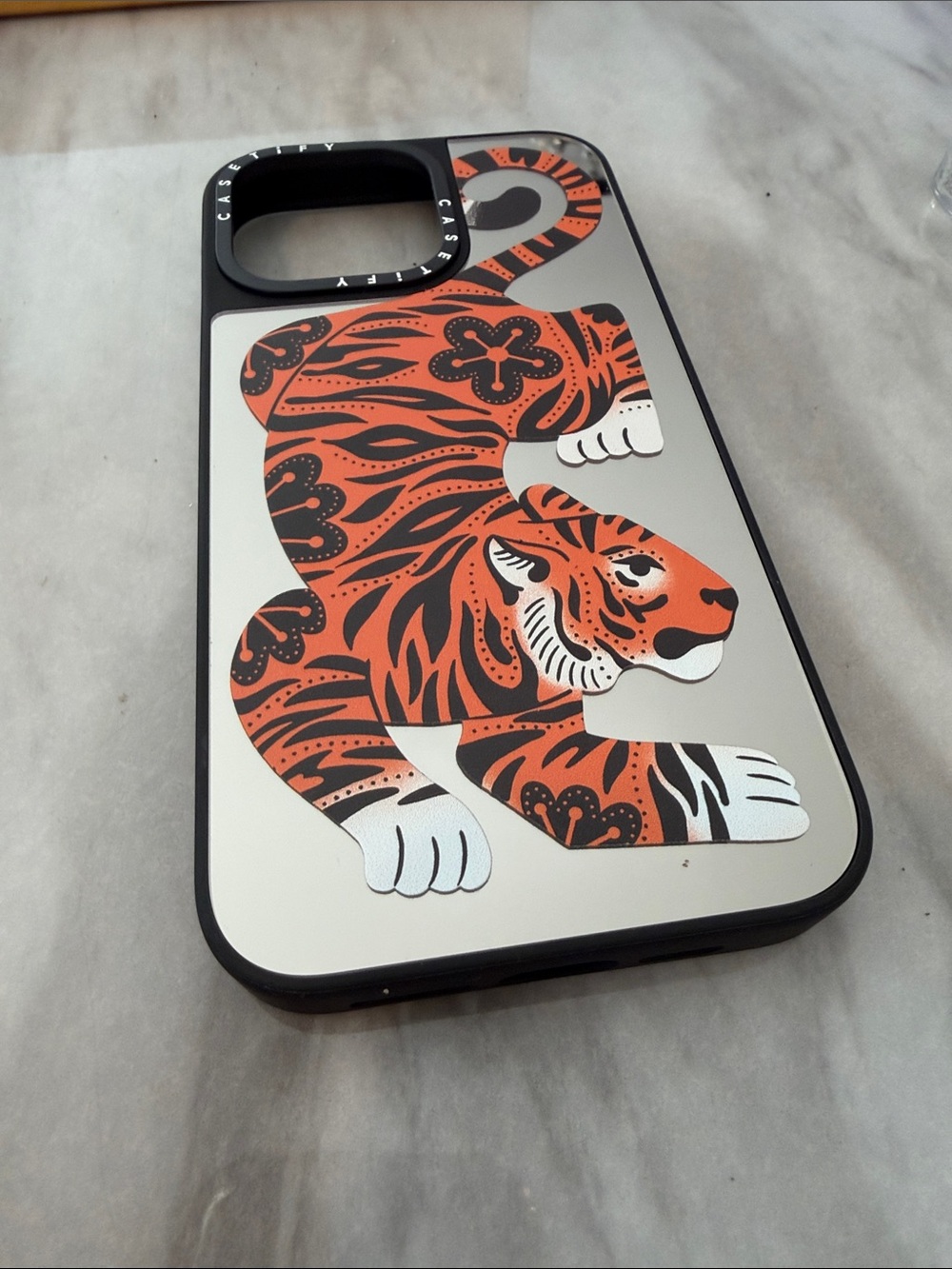 NWOT Casetify Tiger Mirror iPhone Case - Orange & White 14 pro max - Picture 3 of 7